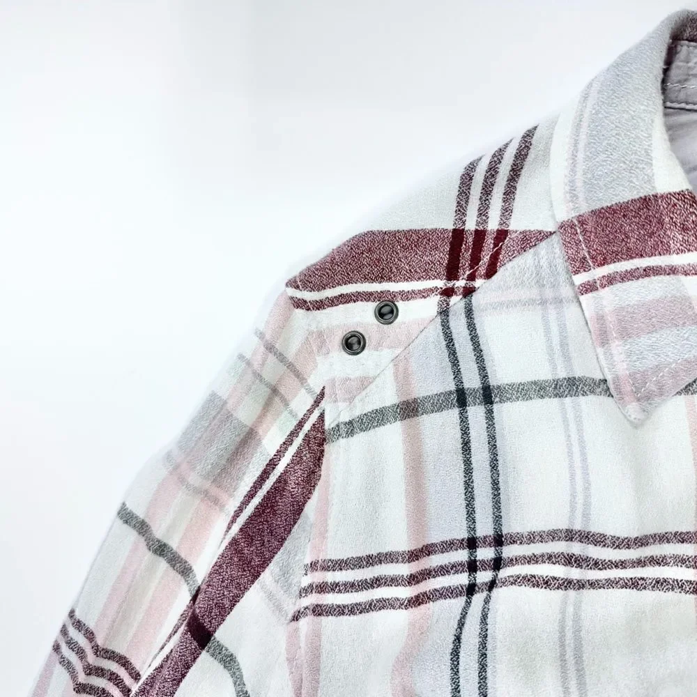 Free People plaid fall colors button down shirt XS
